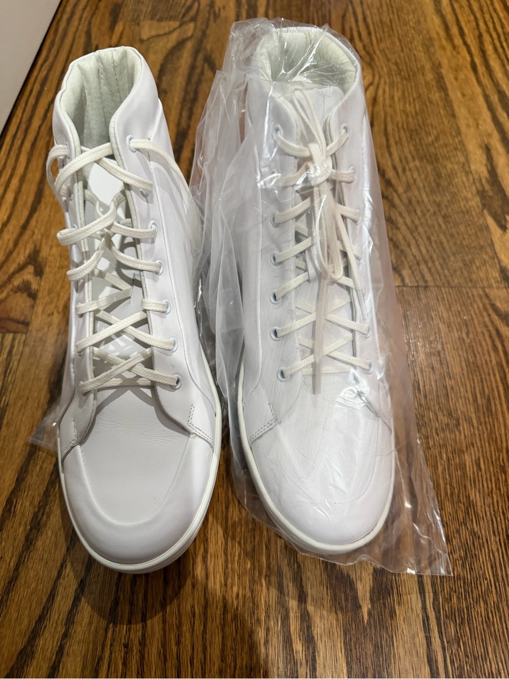 Kenneth Cole White Lace-Up High-Top Sneakers